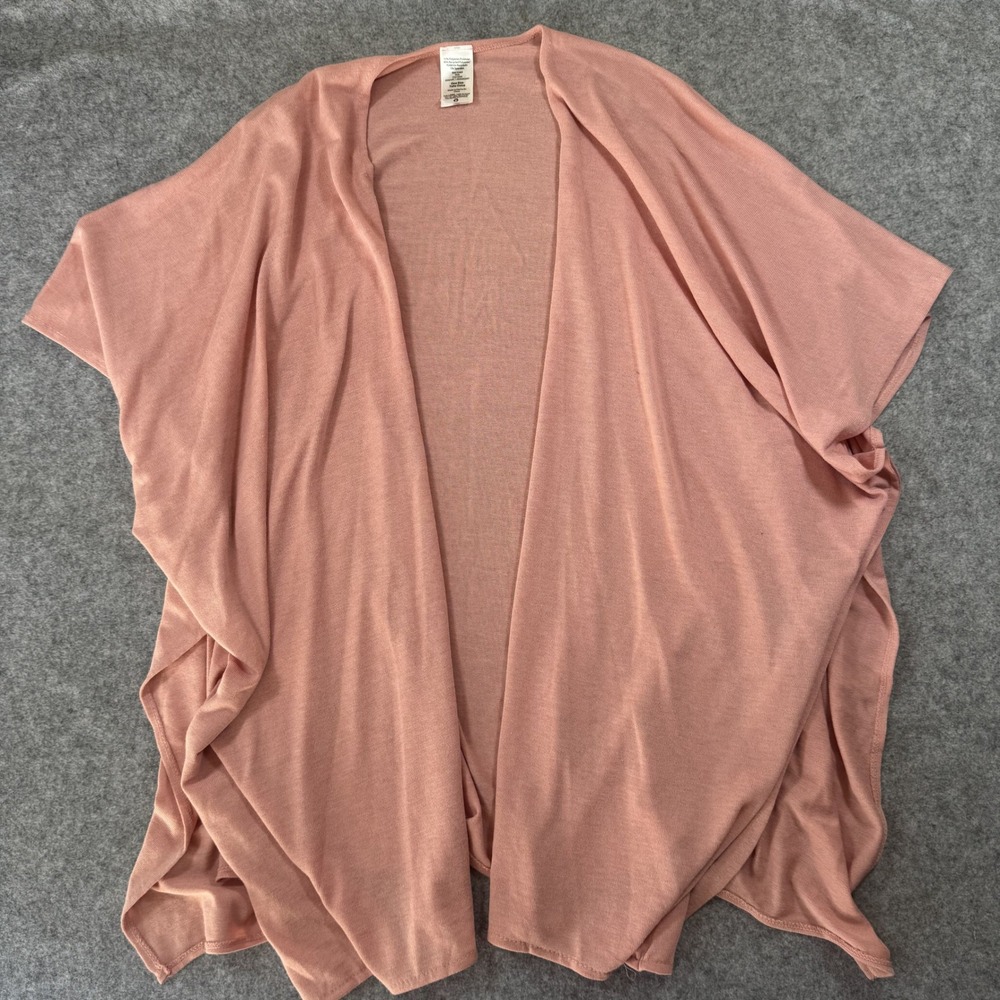 Unbranded TT213305 Open Front Cardigan One Size Pink Recycled Blend Layering